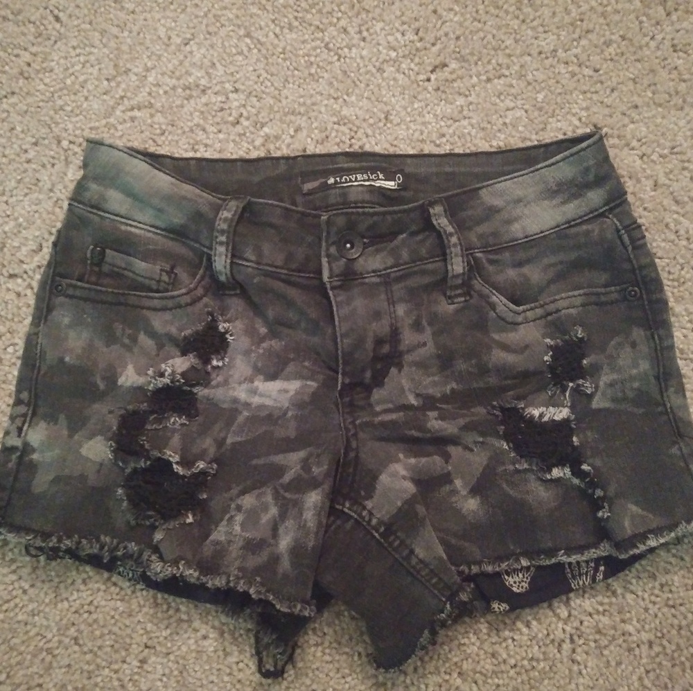 Black Distressed Shorts